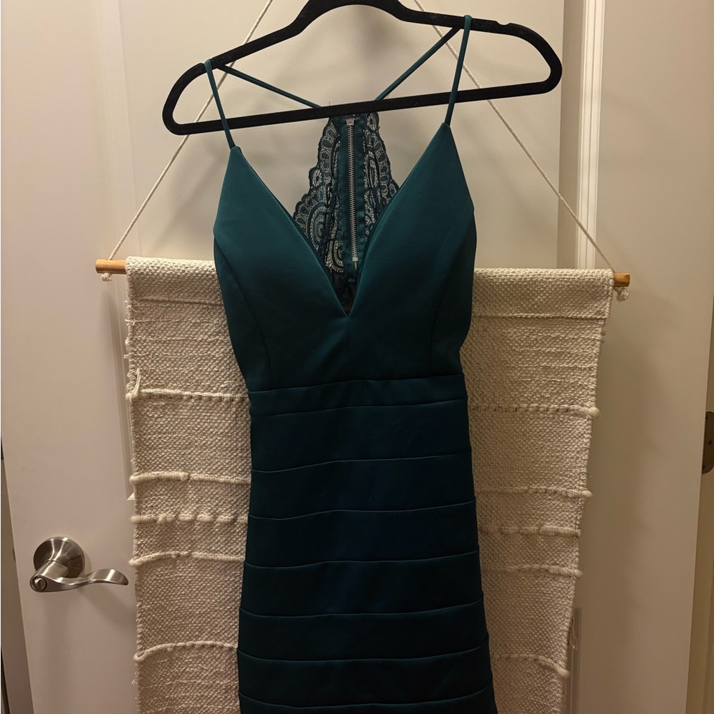 Emerald Sundae Blue Sleeveless Halter Bodycon Dress